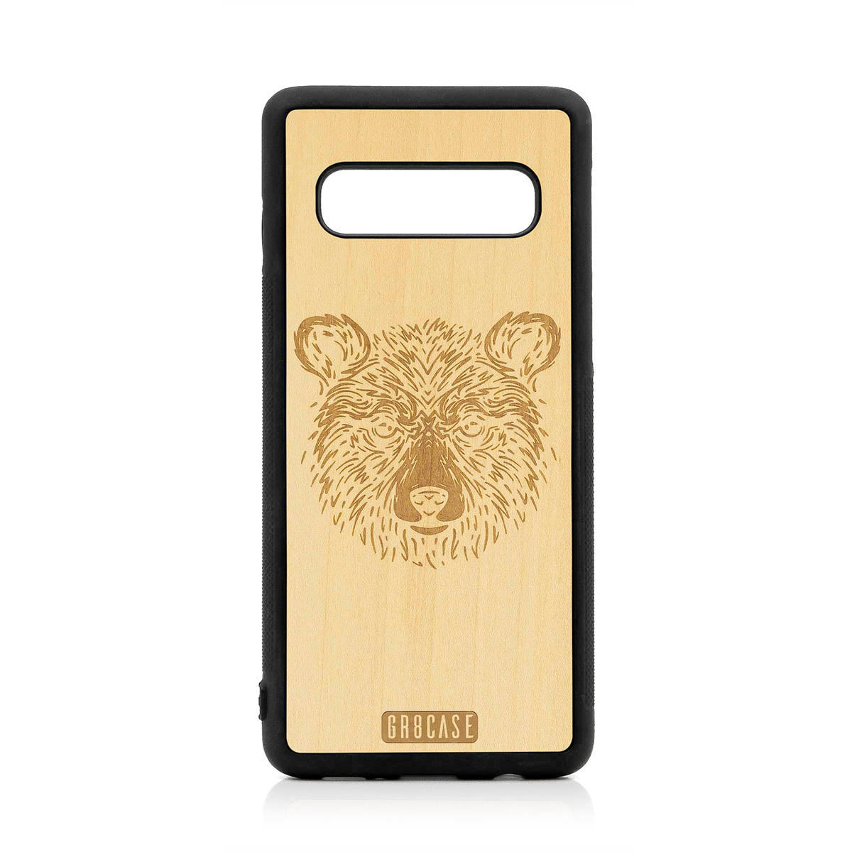 Furry Bear Design Wood Case For Samsung Galaxy S10