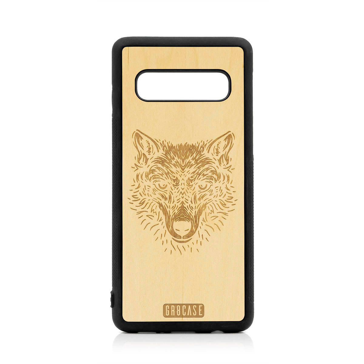 Furry Wolf Design Wood Case For Samsung Galaxy S10