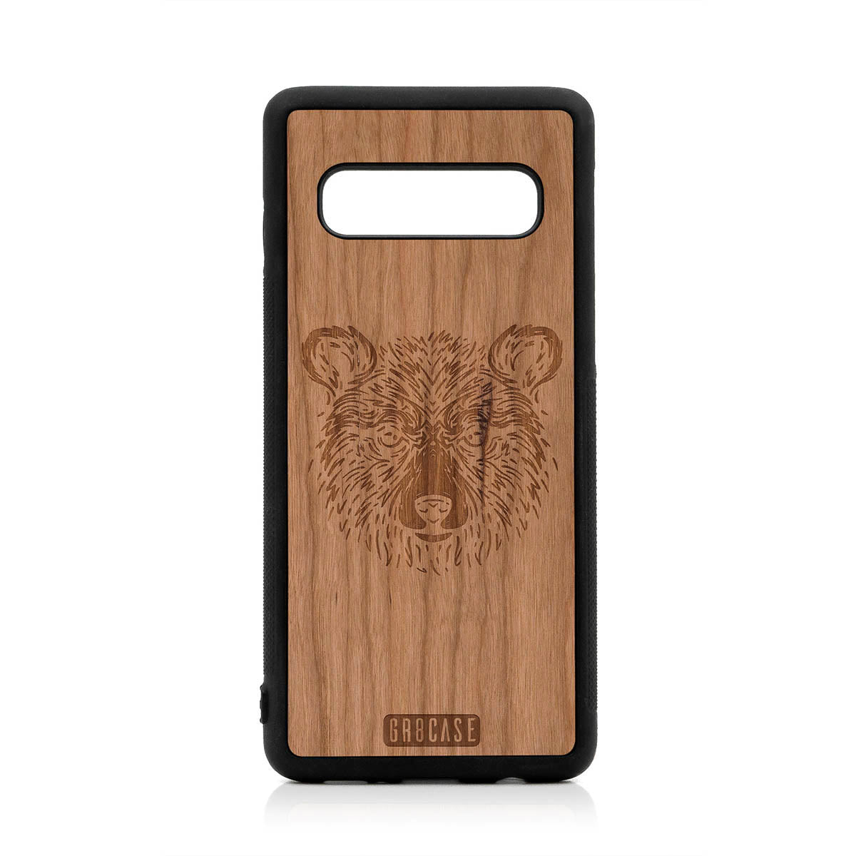 Furry Bear Design Wood Case For Samsung Galaxy S10