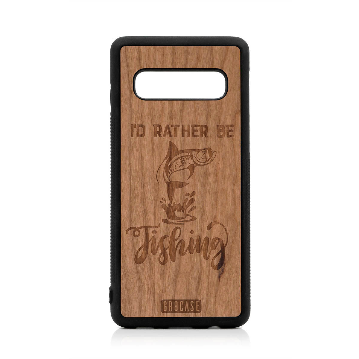 I&#39;D Rather Be Fishing Design Wood Case For Samsung Galaxy S10