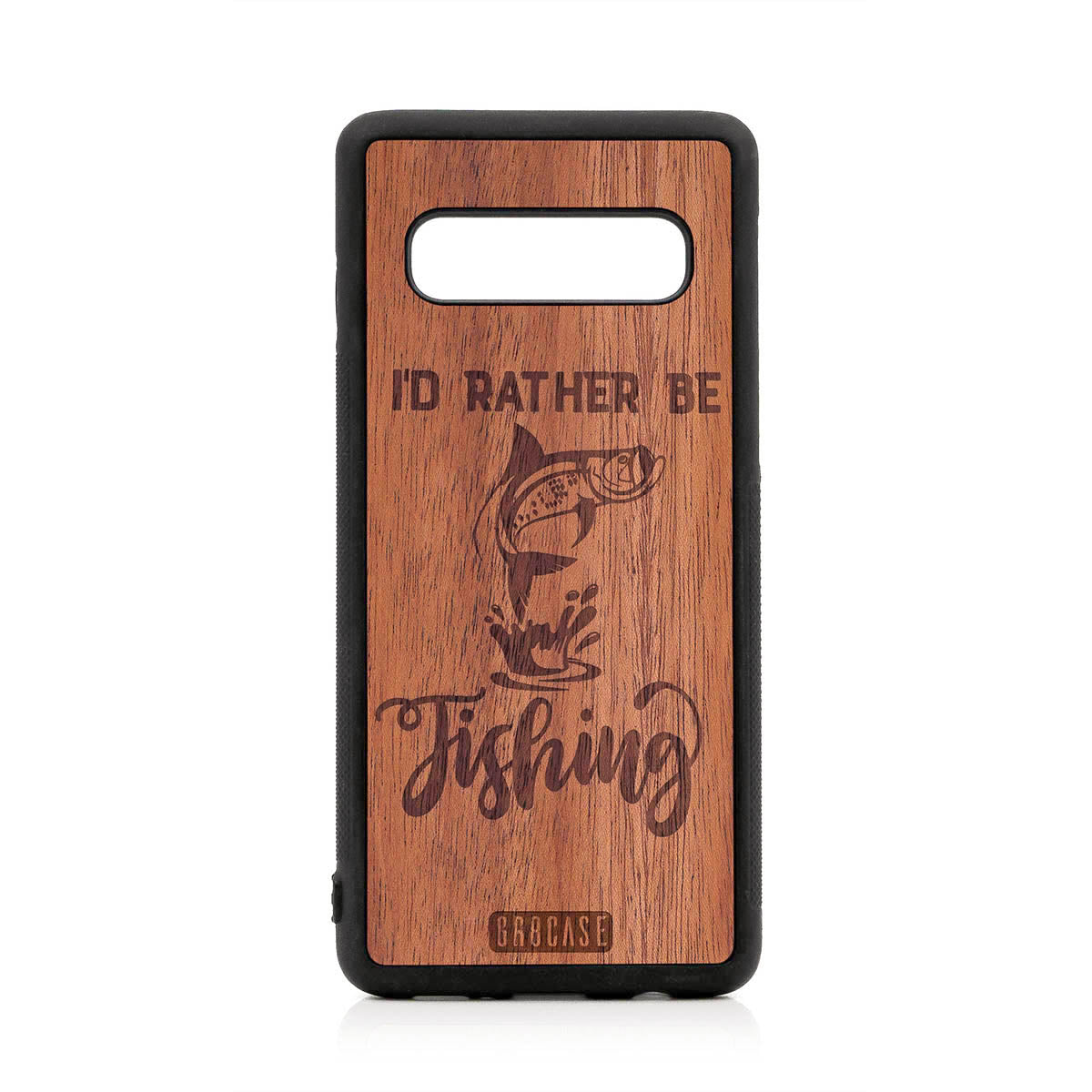I&#39;D Rather Be Fishing Design Wood Case For Samsung Galaxy S10