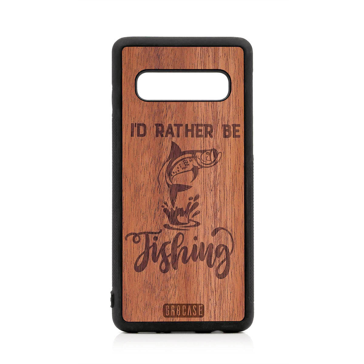 I'D Rather Be Fishing Design Wood Case For Samsung Galaxy S10