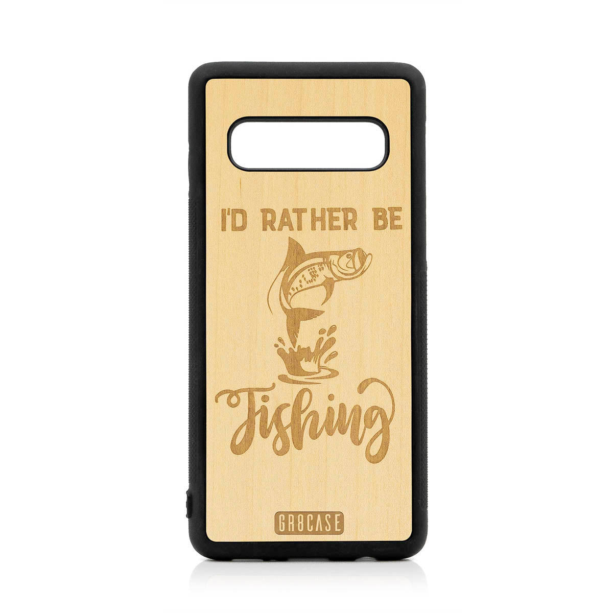 I&#39;D Rather Be Fishing Design Wood Case For Samsung Galaxy S10
