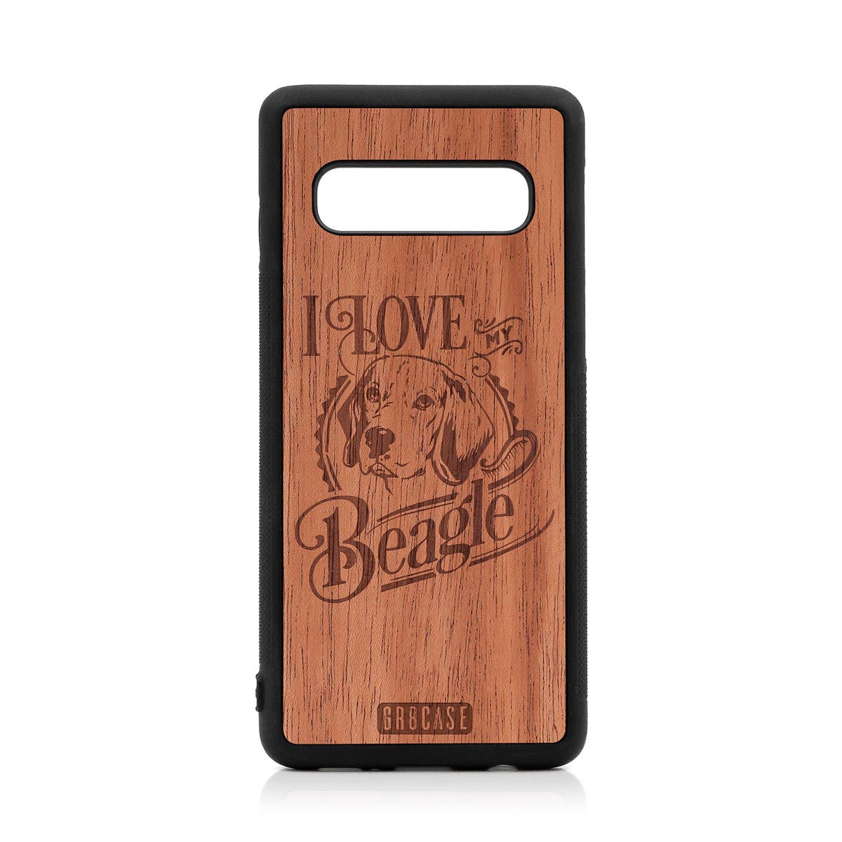 I Love My Beagle Design Wood Case For Samsung Galaxy S10 by GR8CASE
