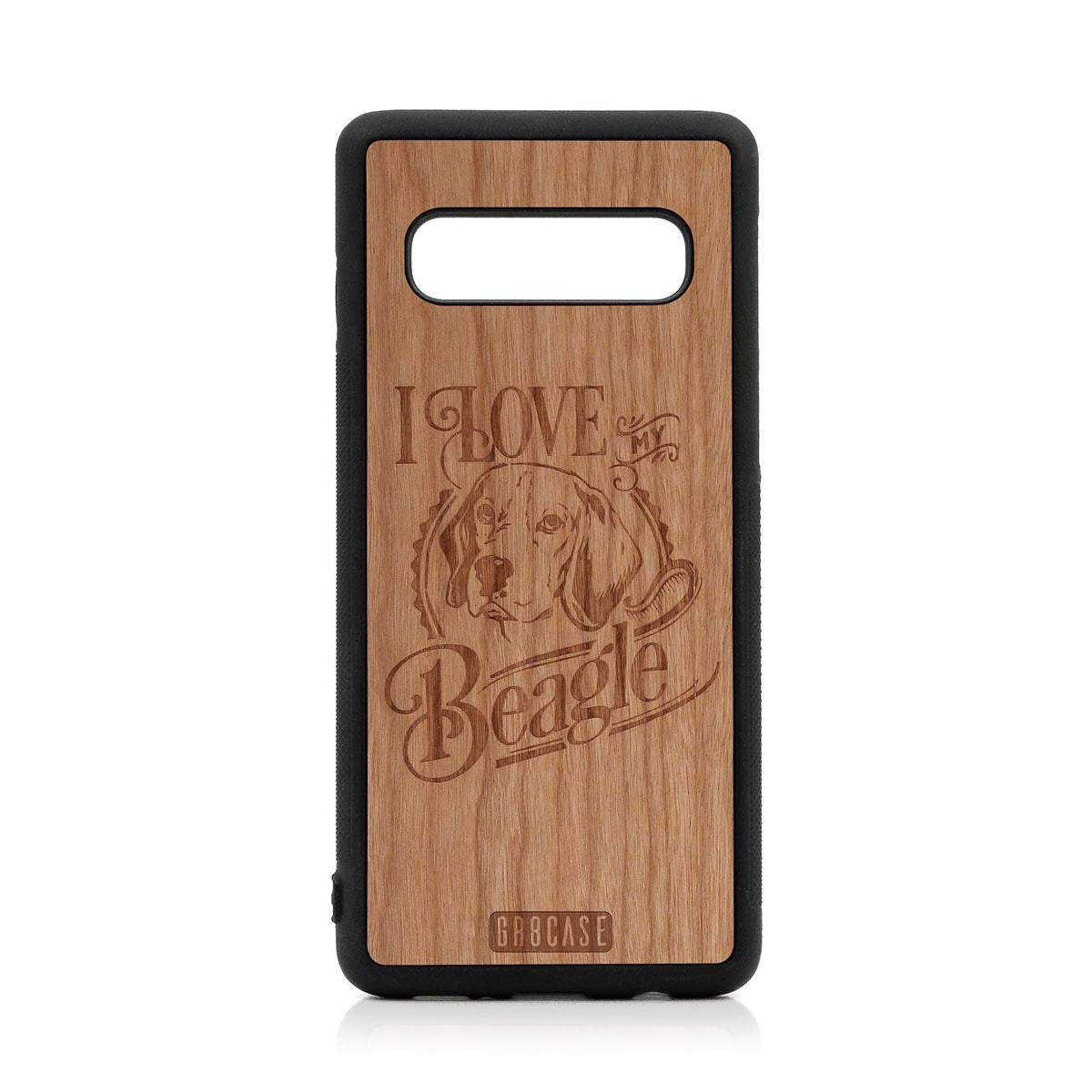 I Love My Beagle Design Wood Case For Samsung Galaxy S10 by GR8CASE