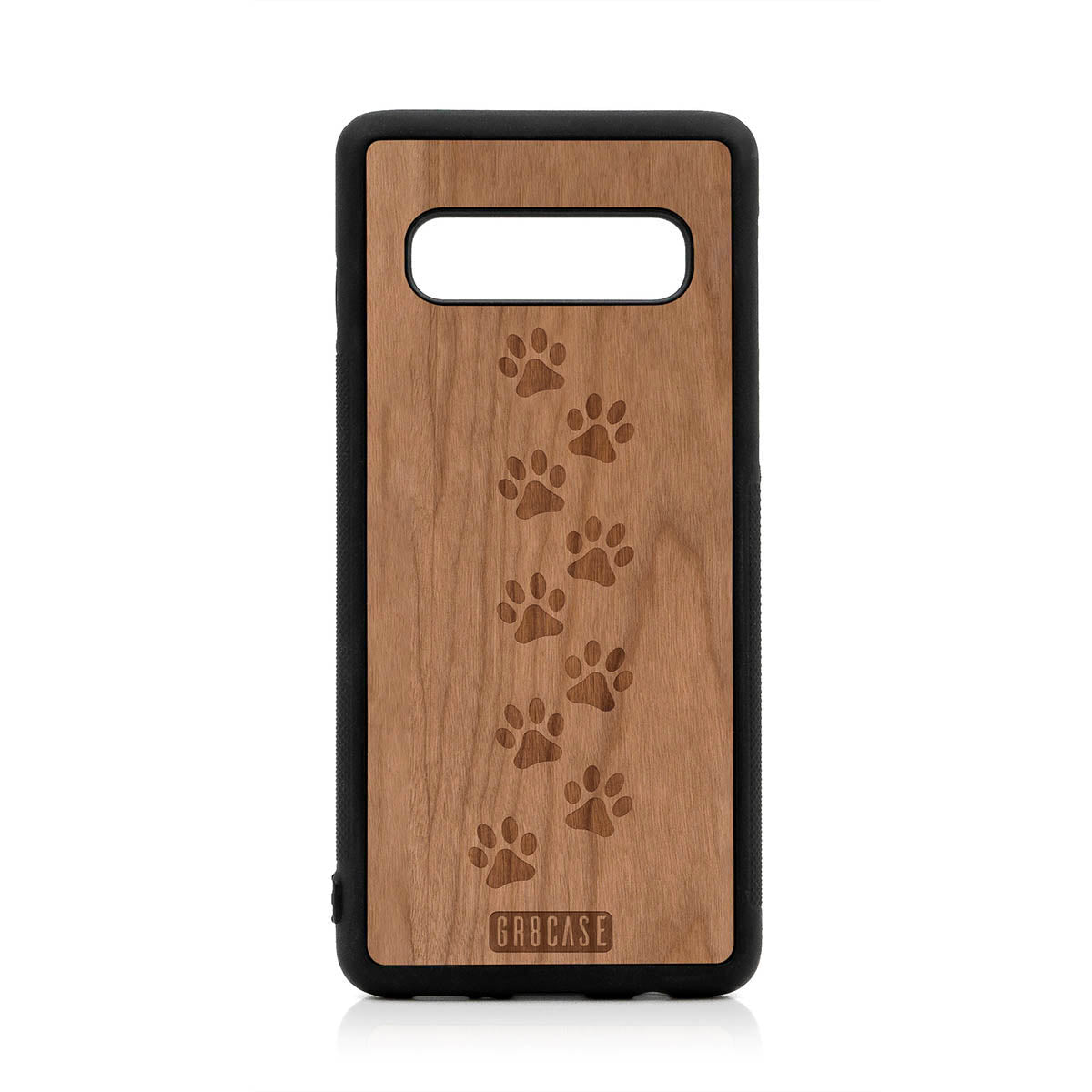 Paw Prints Design Wood Case For Samsung Galaxy S10 by GR8CASE