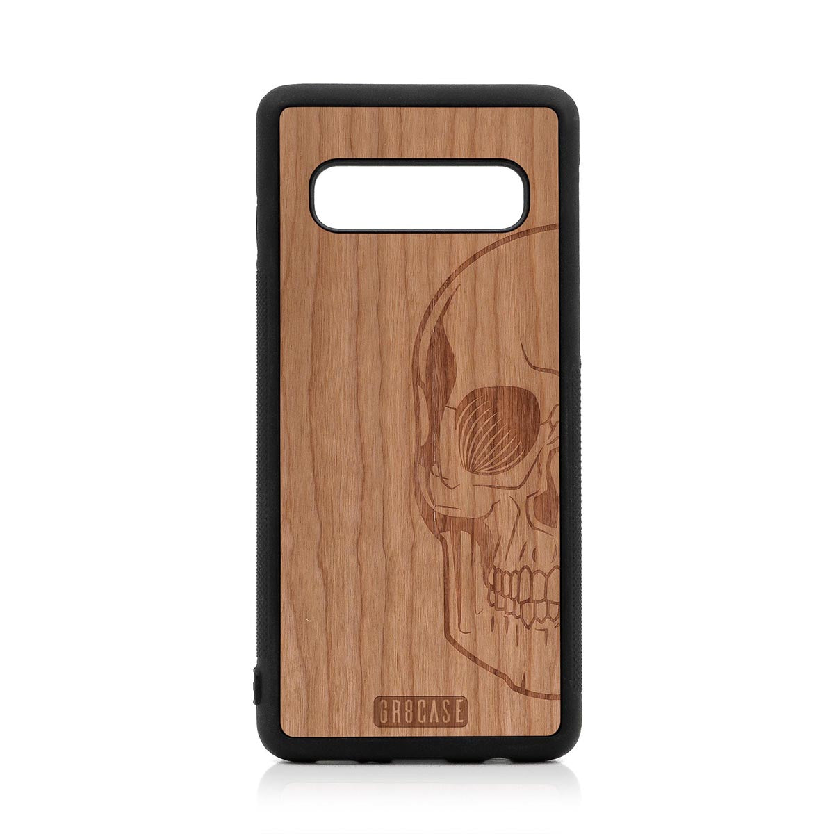 Half Skull Design Wood Case For Samsung Galaxy S10 by GR8CASE
