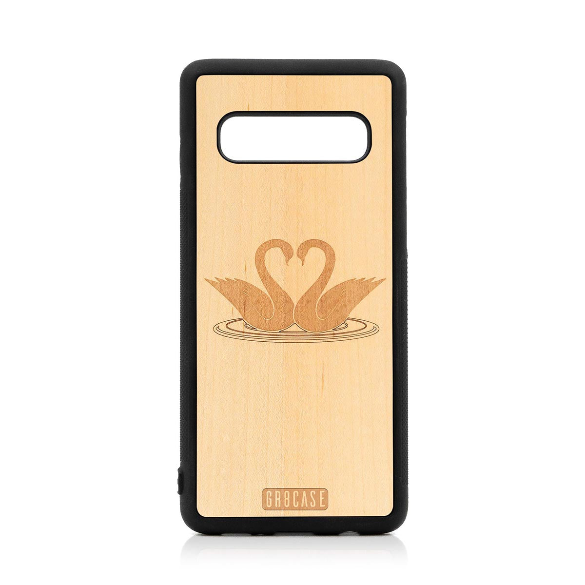 Swans Design Wood Case For Samsung Galaxy S10