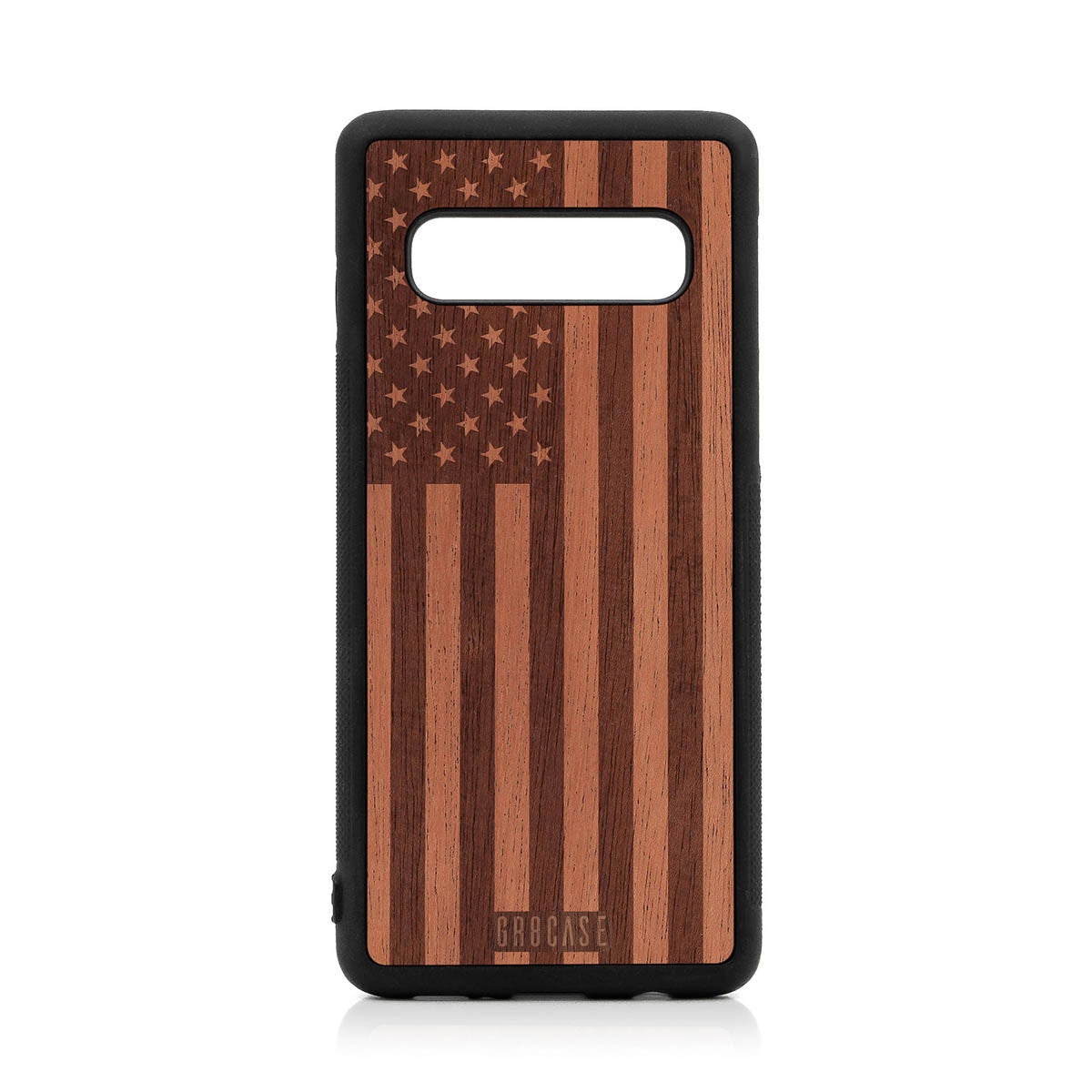 USA Flag Design Wood Case For Samsung Galaxy S10