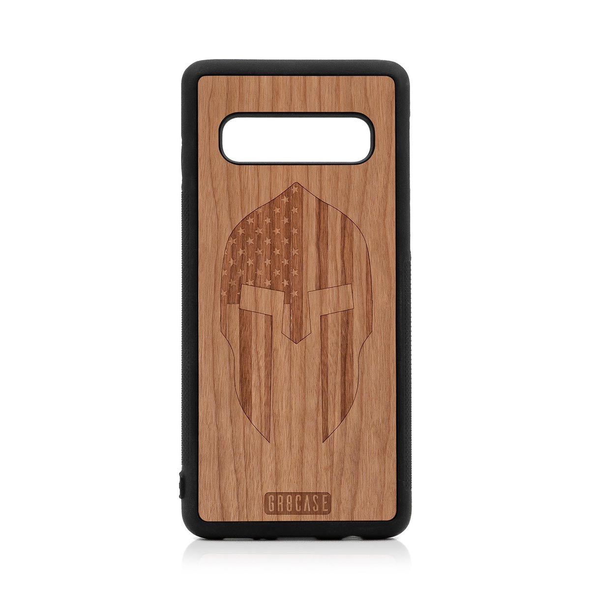 USA Spartan Helmet Design Wood Case For Samsung Galaxy S10