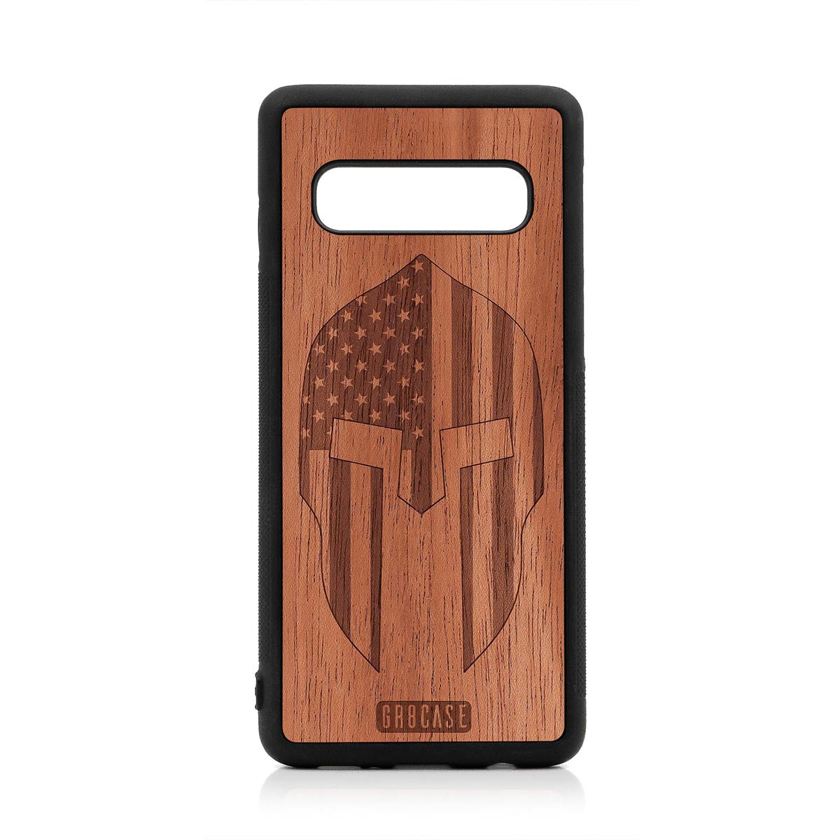 USA Spartan Helmet Design Wood Case For Samsung Galaxy S10
