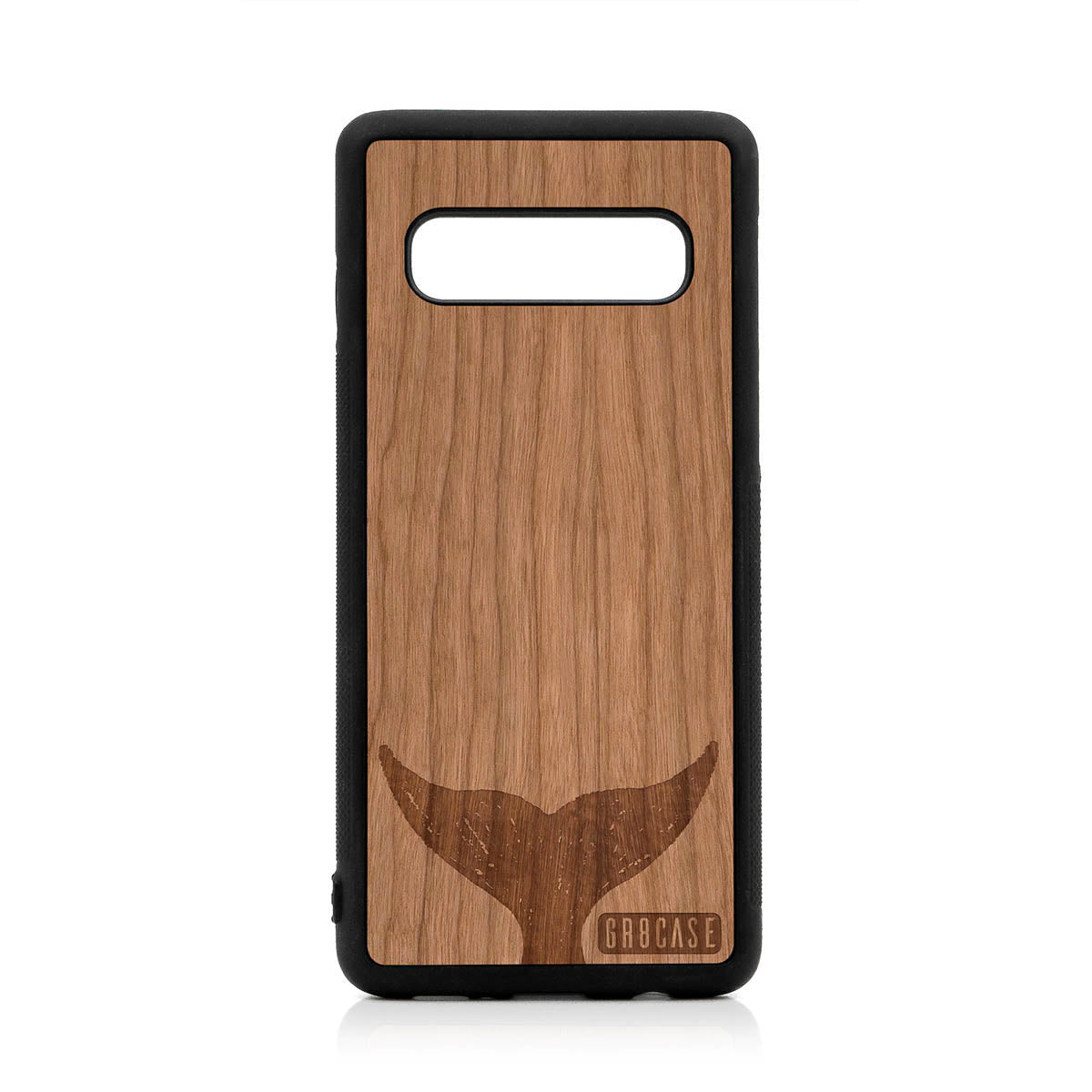 Whale Tail Design Wood Case For Samsung Galaxy S10