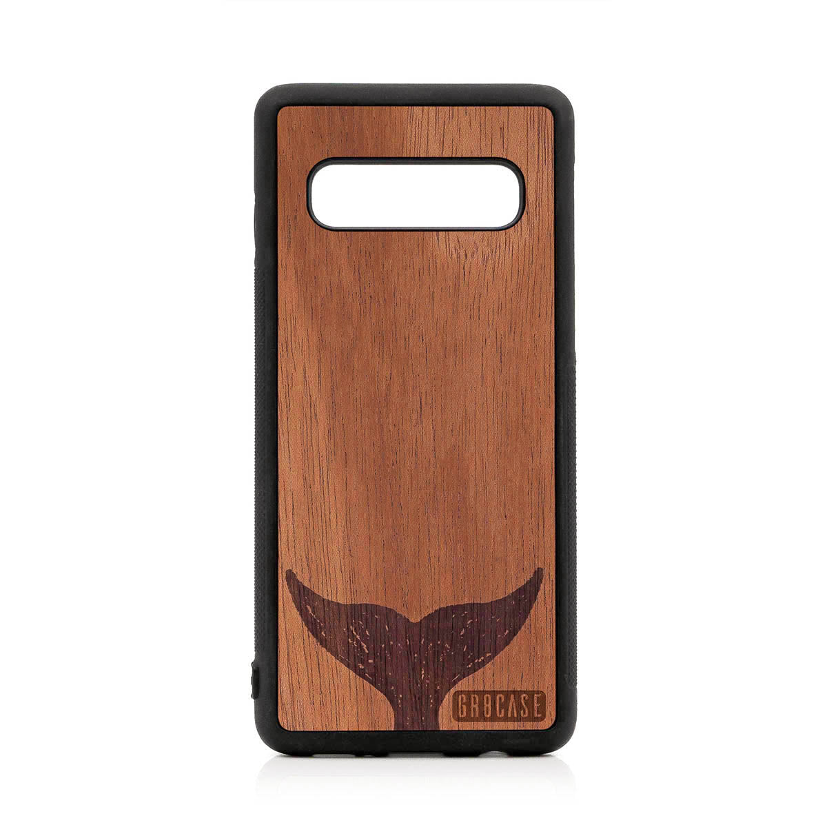 Whale Tail Design Wood Case For Samsung Galaxy S10
