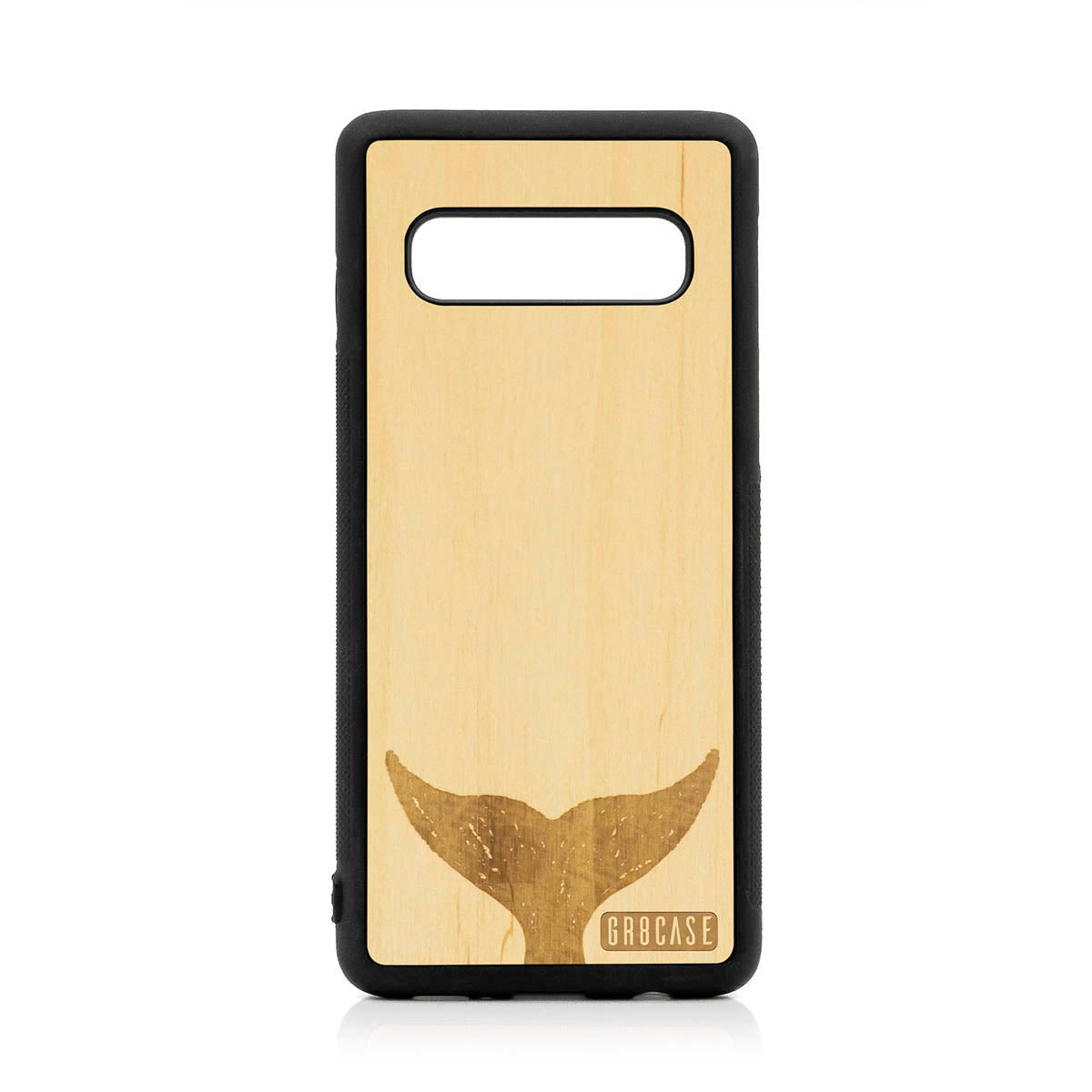 Whale Tail Design Wood Case For Samsung Galaxy S10