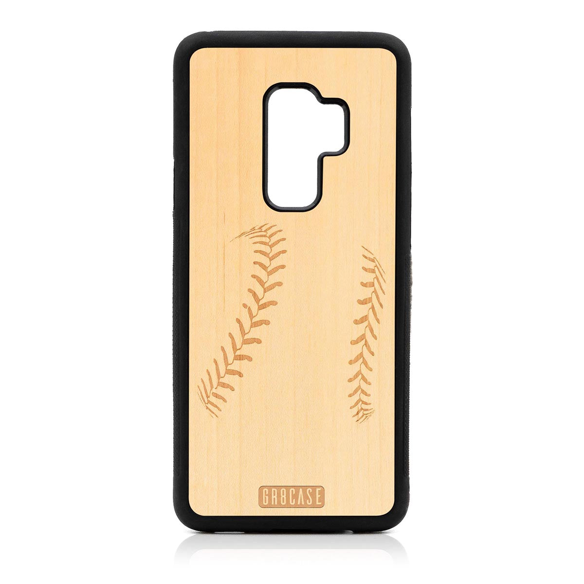 Baseball Stitches Design Wood Case For Samsung Galaxy S9 Plus by GR8CASE