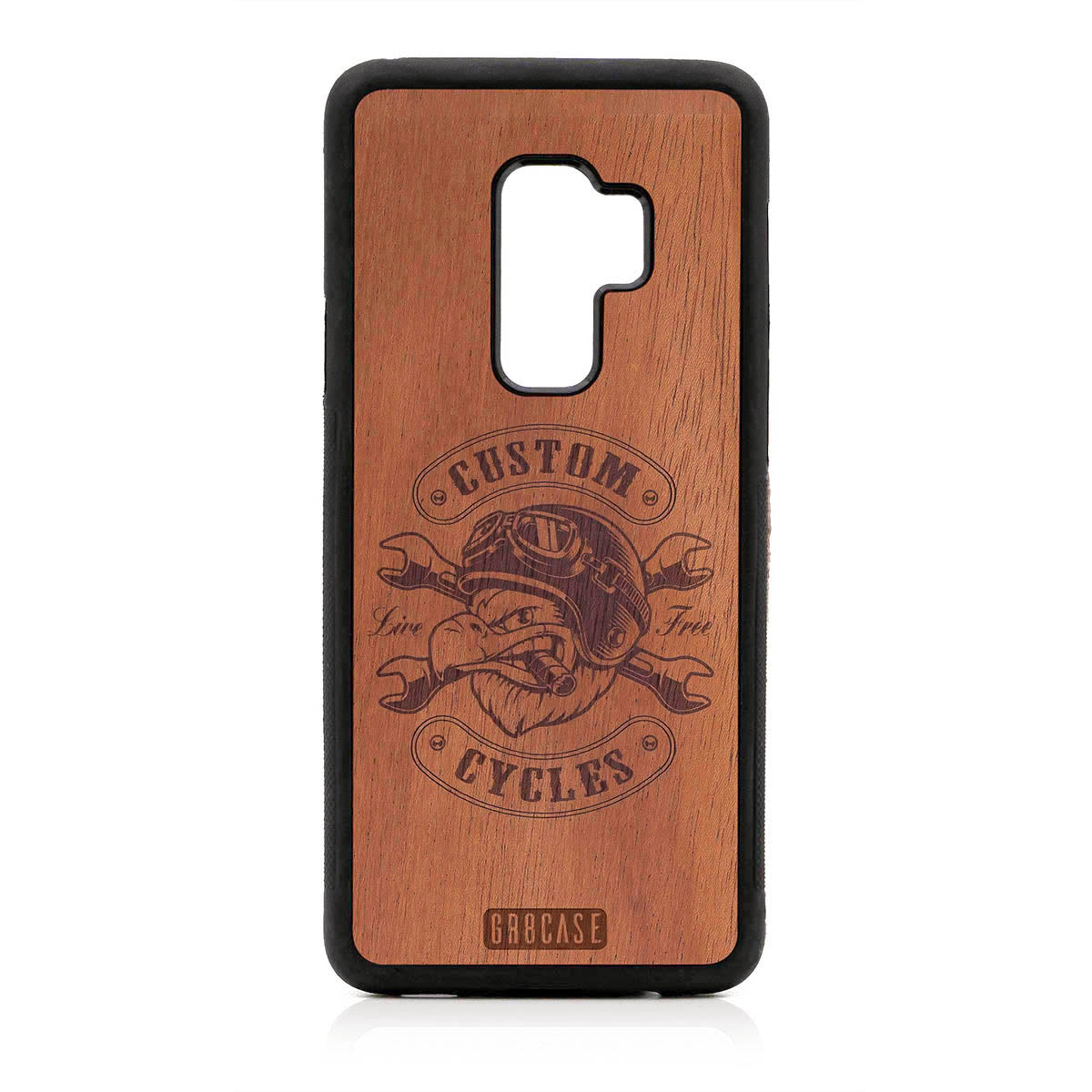 Custom Cycles Live Free (Biker Eagle) Design Wood Case For Samsung Galaxy S9 Plus by GR8CASE