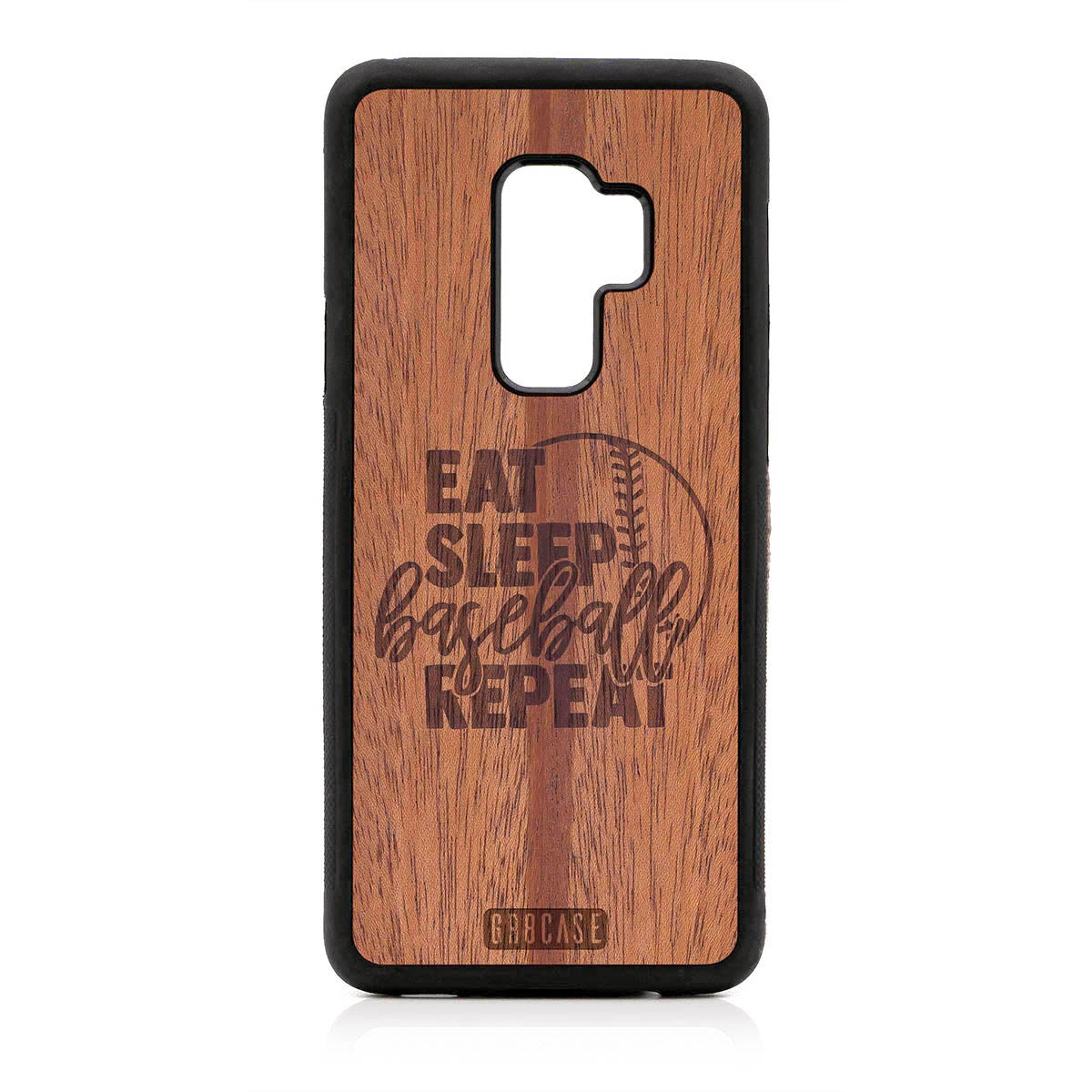 Eat Sleep Baseball Repeat Design Wood Case For Samsung Galaxy S9 Plus