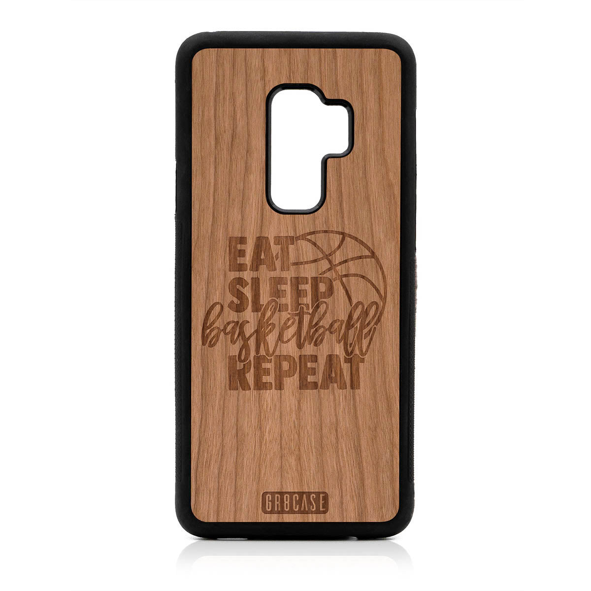 Eat Sleep Basketball Repeat Design Wood Case For Samsung Galaxy S9 Plus
