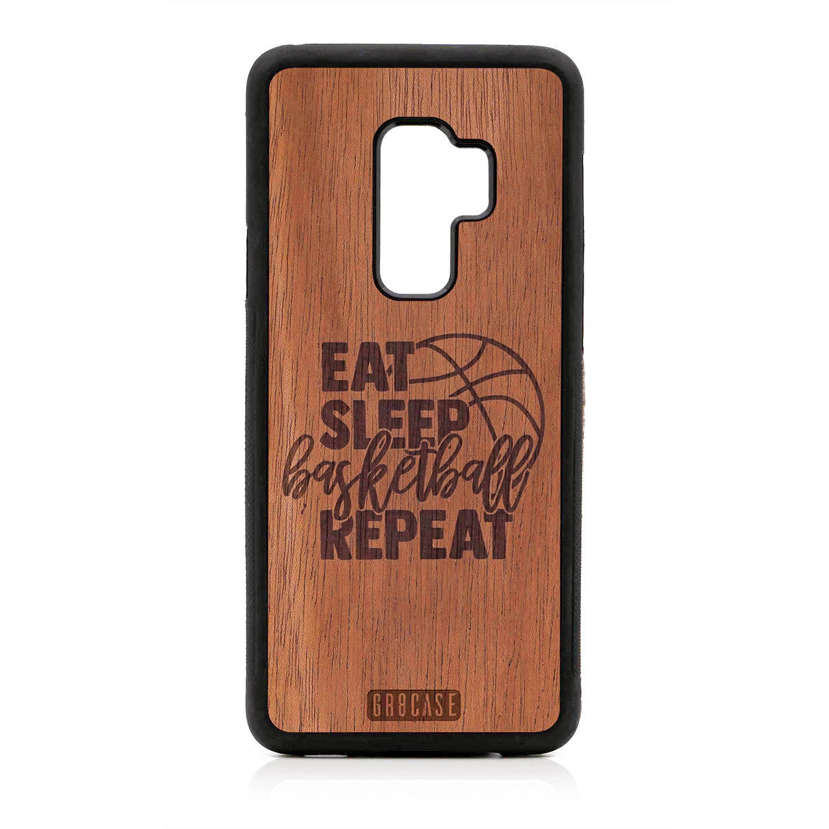 Eat Sleep Basketball Repeat Design Wood Case For Samsung Galaxy S9 Plus