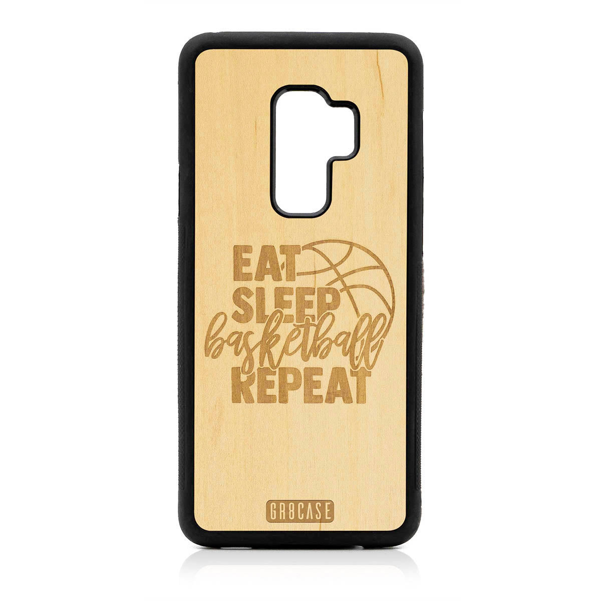 Eat Sleep Basketball Repeat Design Wood Case For Samsung Galaxy S9 Plus