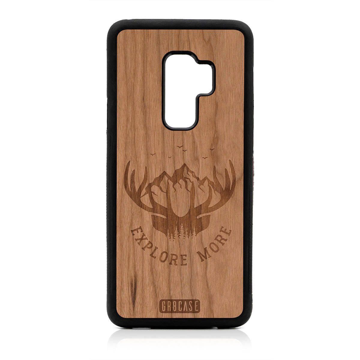 Explore More (Forest, Mountains &amp; Antlers) Design Wood Case For Samsung Galaxy S9 Plus by GR8CASE
