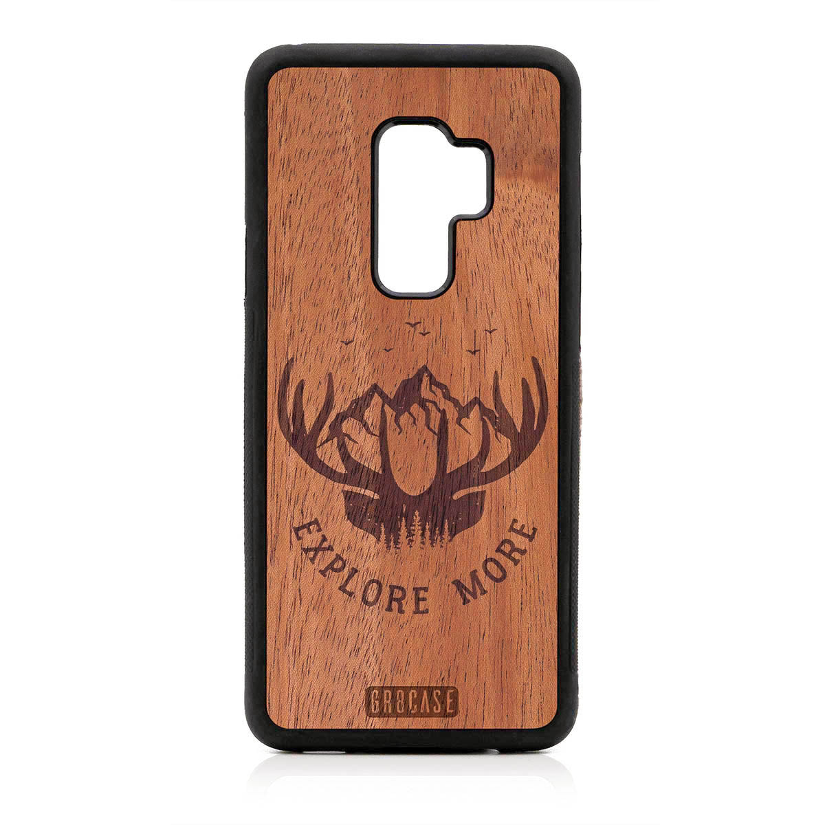 Explore More (Forest, Mountains & Antlers) Design Wood Case For Samsung Galaxy S9 Plus by GR8CASE
