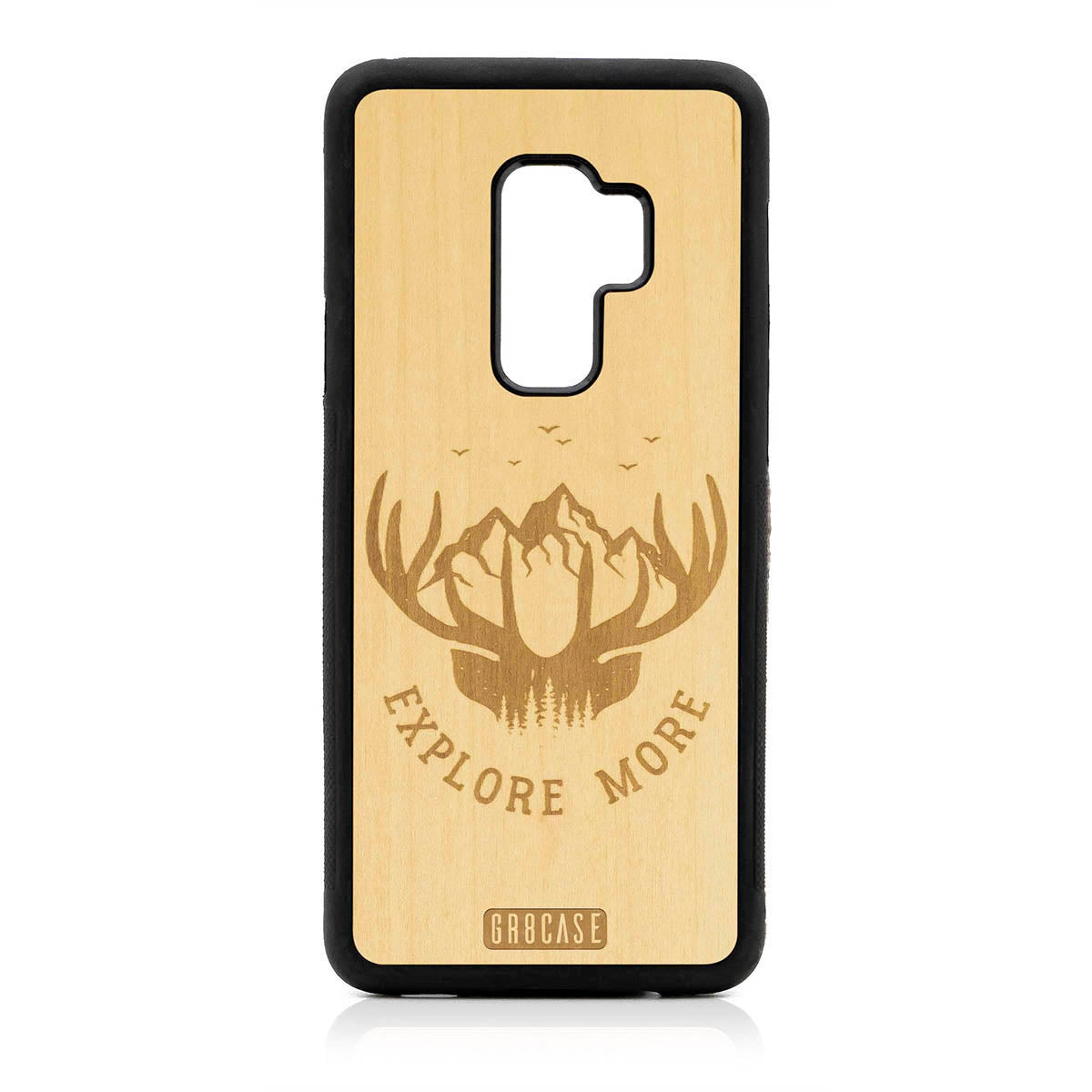 Explore More (Forest, Mountains &amp; Antlers) Design Wood Case For Samsung Galaxy S9 Plus by GR8CASE