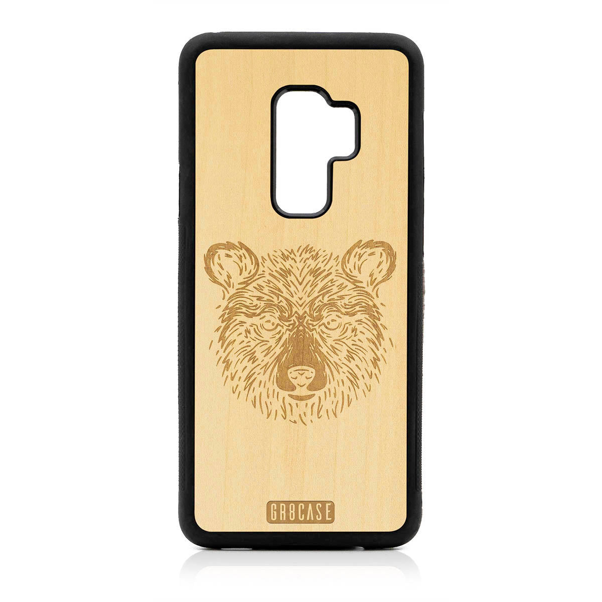 Furry Bear Design Wood Case For Samsung Galaxy S9 Plus