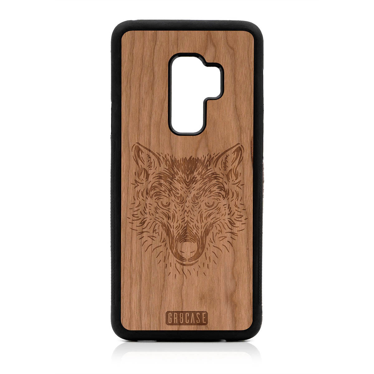 Furry Wolf Design Wood Case For Samsung Galaxy S9 Plus