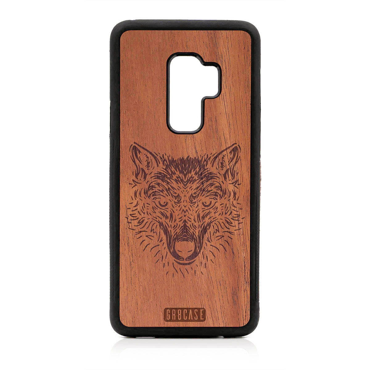 Furry Wolf Design Wood Case For Samsung Galaxy S9 Plus
