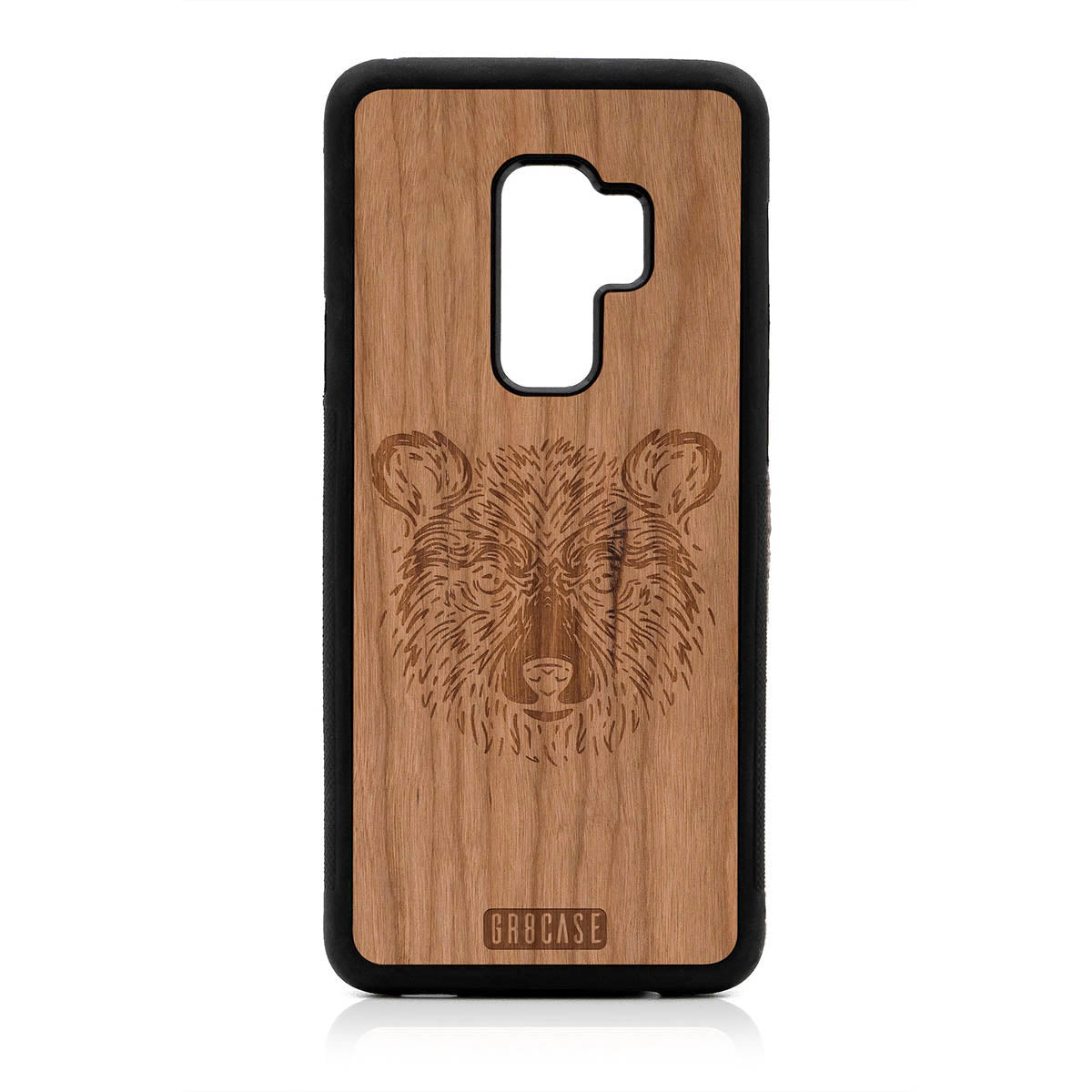 Furry Bear Design Wood Case For Samsung Galaxy S9 Plus