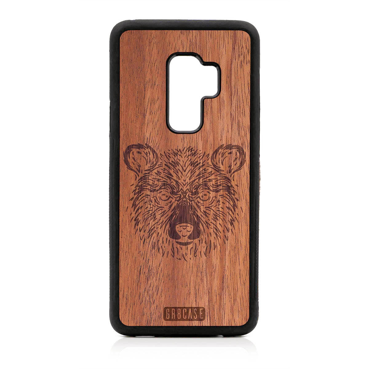 Furry Bear Design Wood Case For Samsung Galaxy S9 Plus