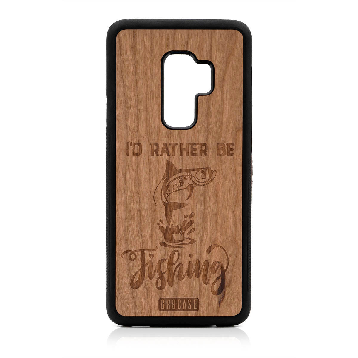 I'D Rather Be Fishing Design Wood Case For Samsung Galaxy S9 Plus
