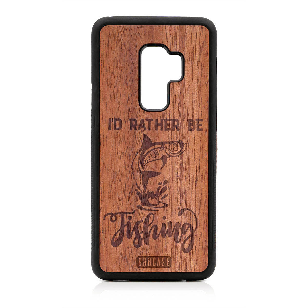 I&#39;D Rather Be Fishing Design Wood Case For Samsung Galaxy S9 Plus