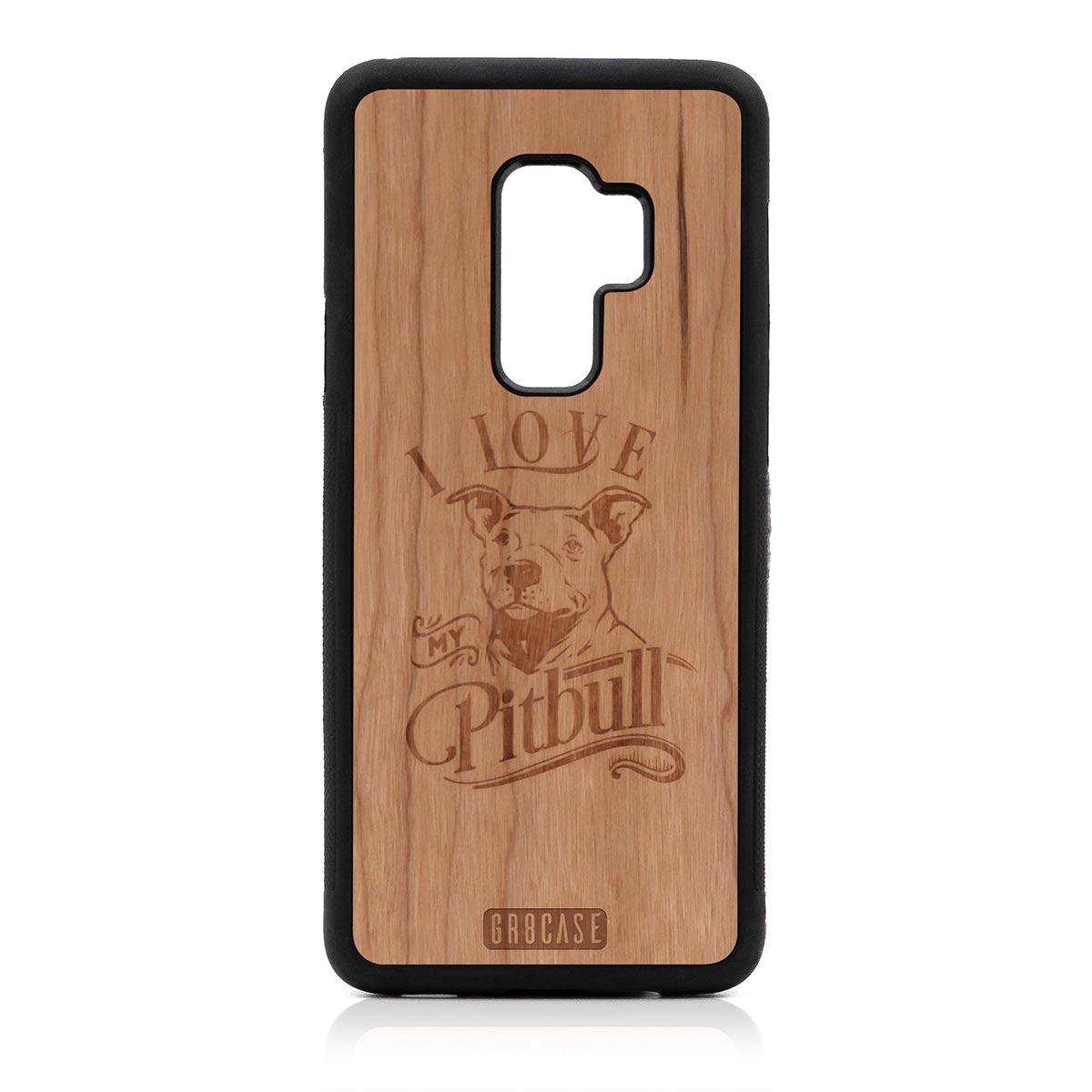 I Love My Pitbull Design Wood Case Samsung Galaxy S9 Plus by GR8CASE