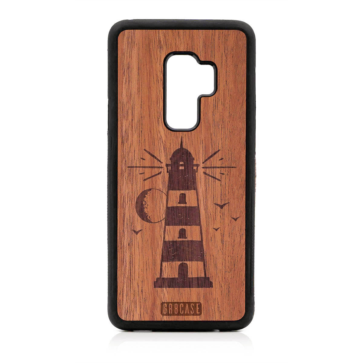 Midnight Lighthouse Design Wood Case For Samsung Galaxy S9 Plus