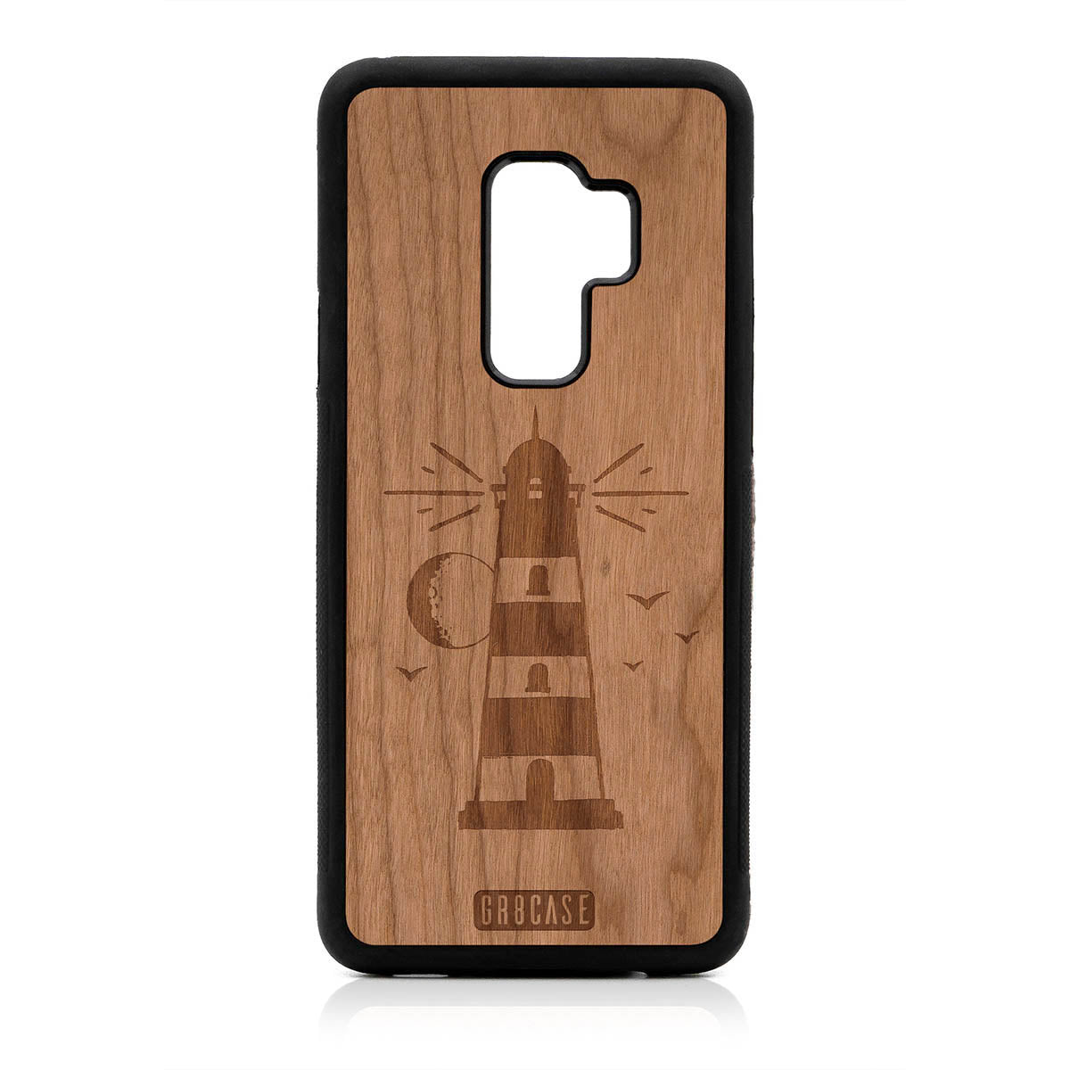 Midnight Lighthouse Design Wood Case For Samsung Galaxy S9 Plus