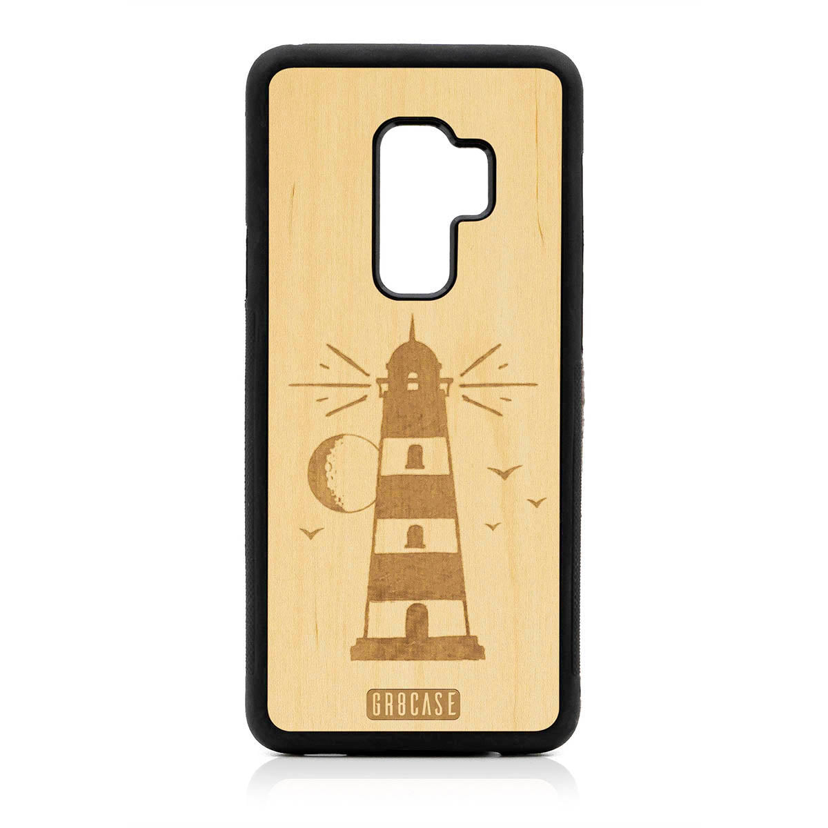 Midnight Lighthouse Design Wood Case For Samsung Galaxy S9 Plus
