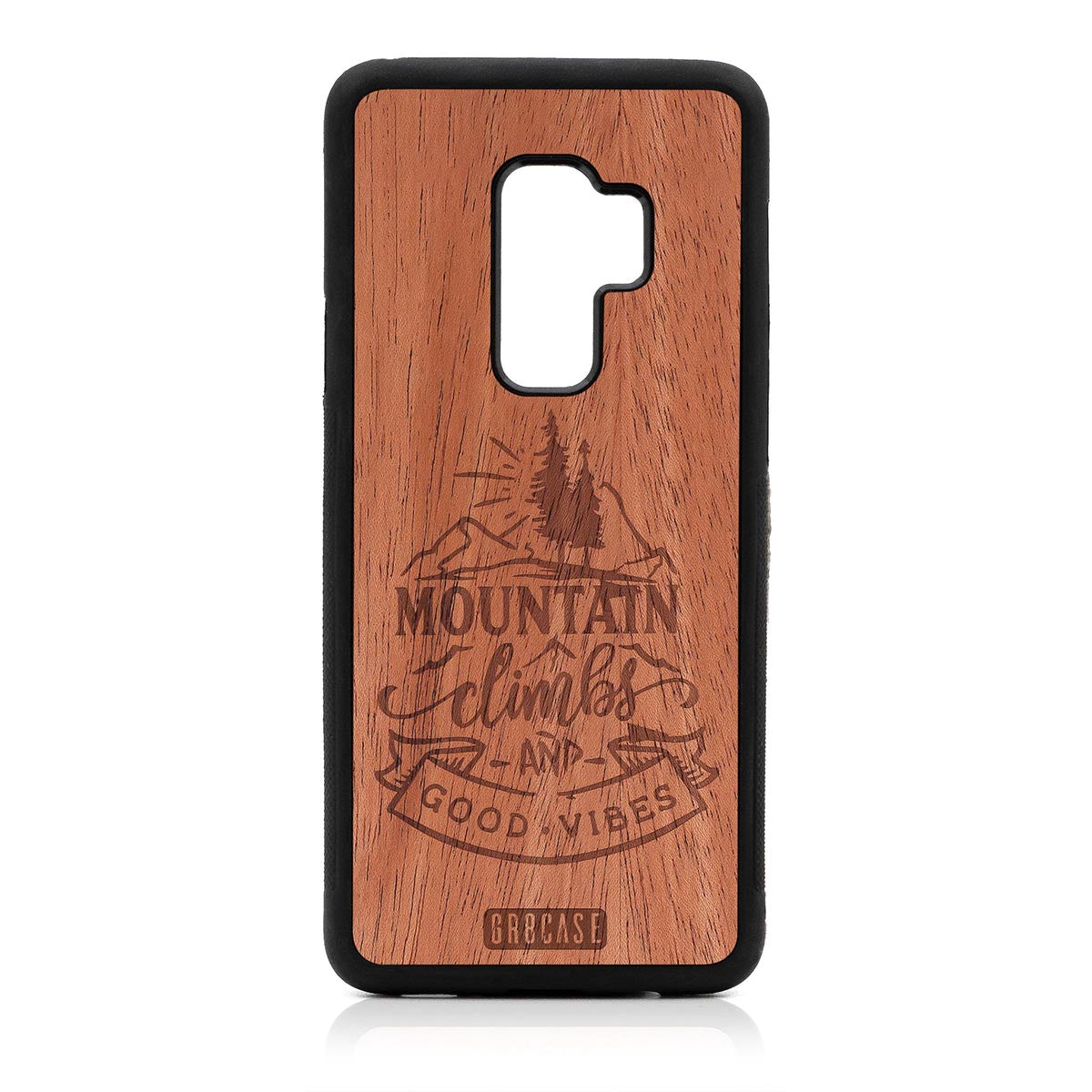 Mountain Climbs And Good Vibes Design Wood Case Samsung Galaxy S9 Plus by GR8CASE