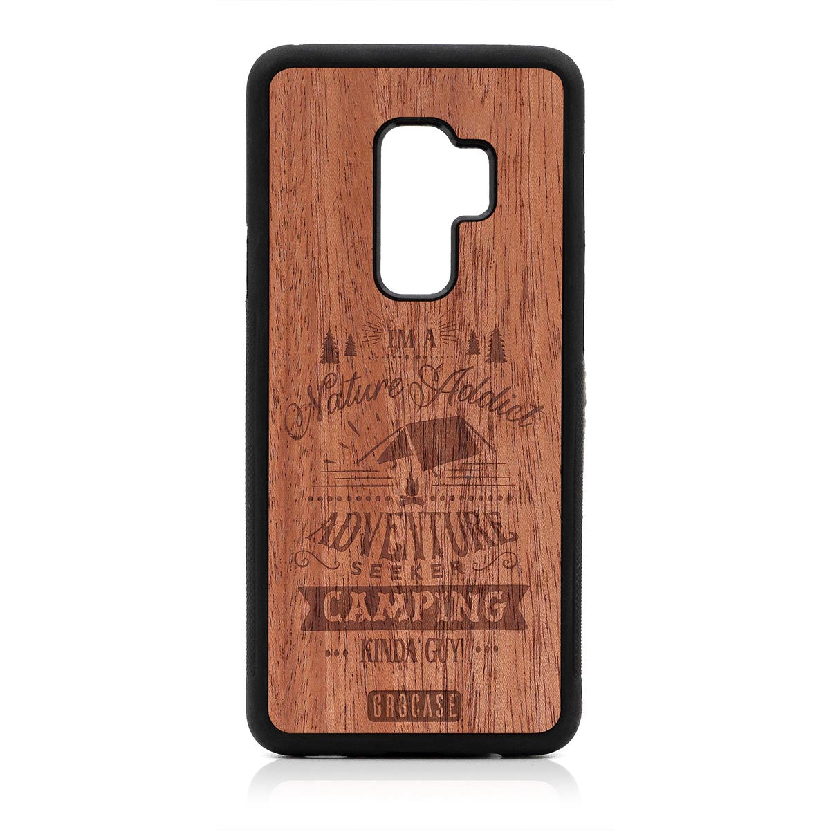 I'm A Nature Addict Adventure Seeker Camping Kinda Guy Design Wood Case Samsung Galaxy S9 Plus by GR8CASE