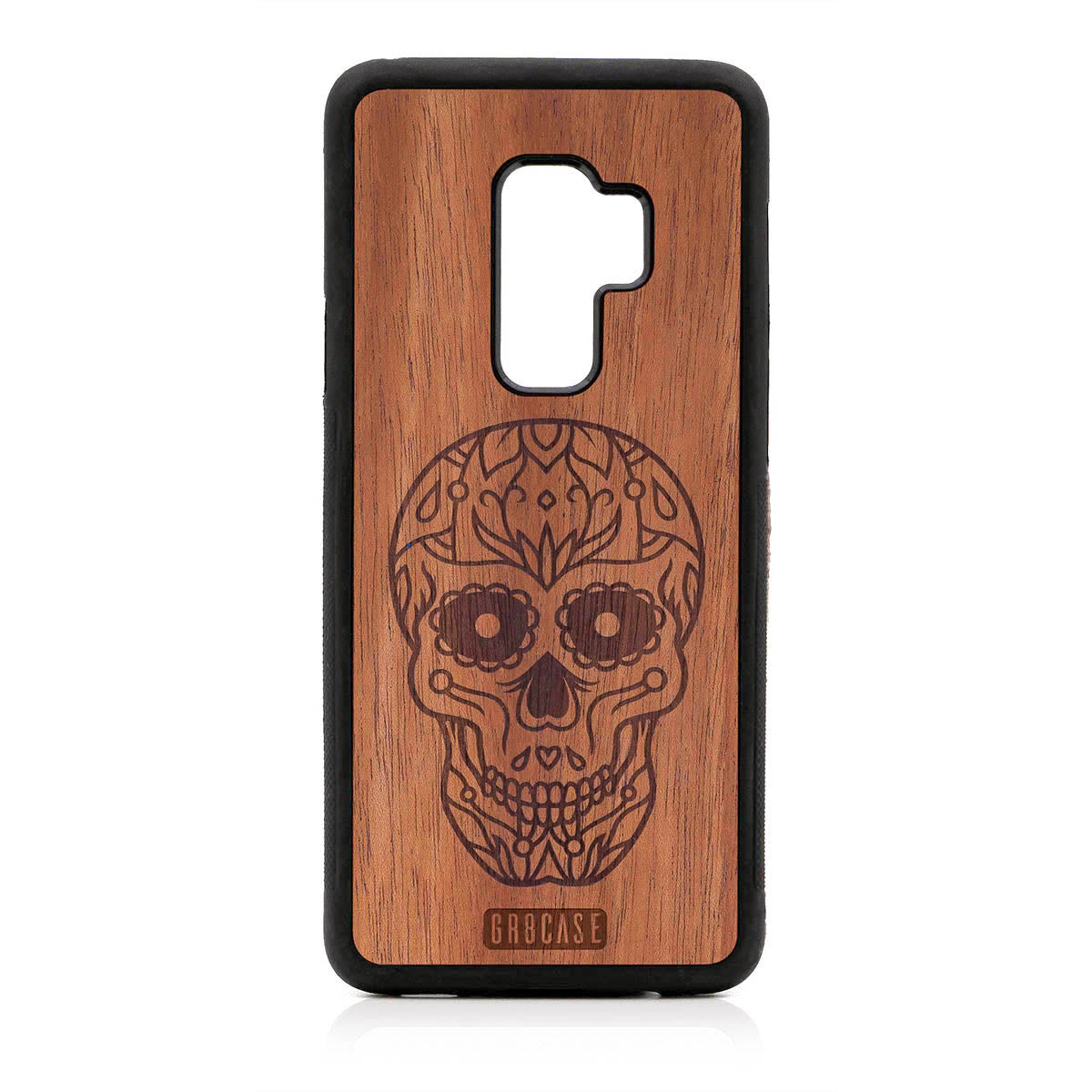 Sugar Skull Design Wood Case For Samsung Galaxy S9 Plus