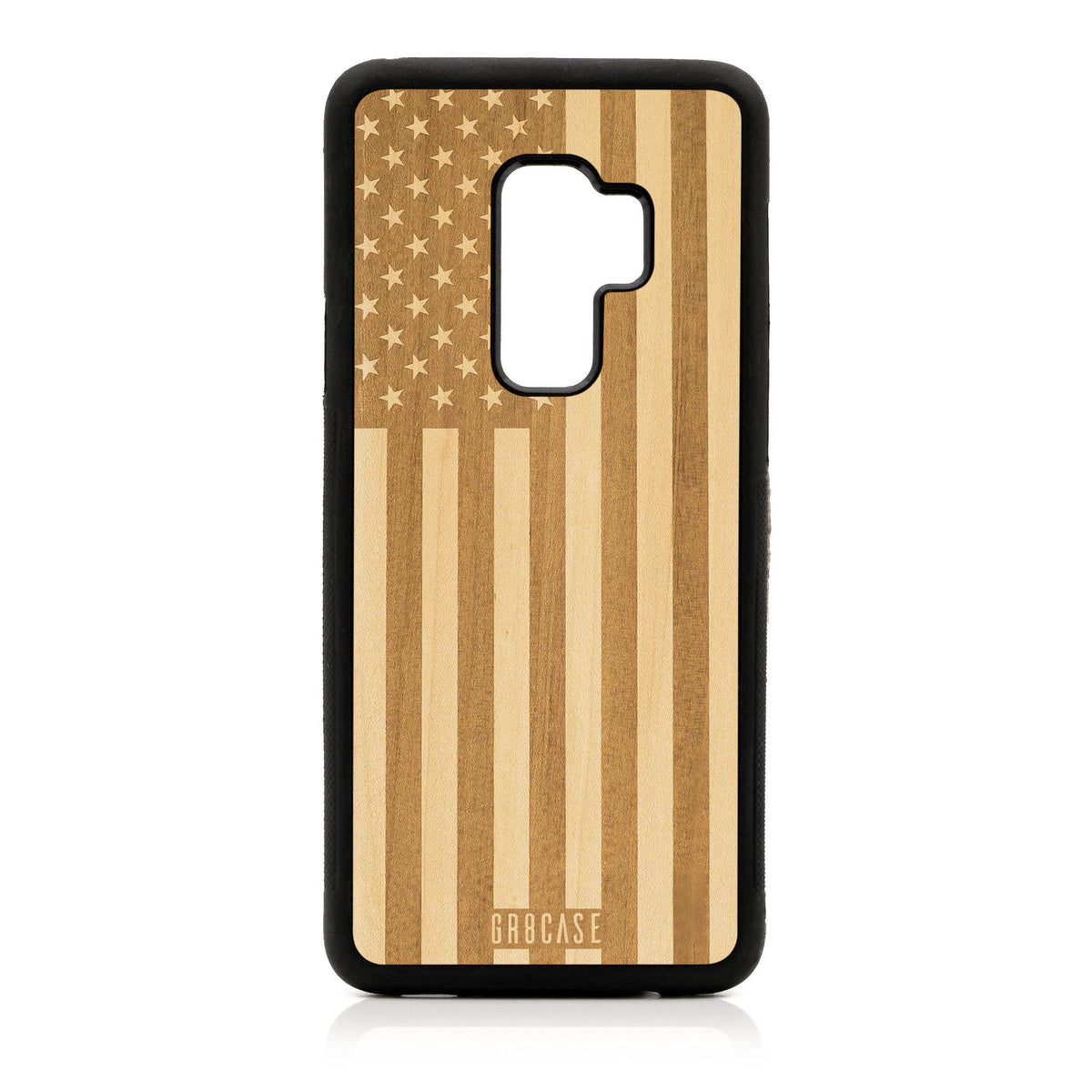 USA Flag Design Wood Case Samsung Galaxy S9 Plus