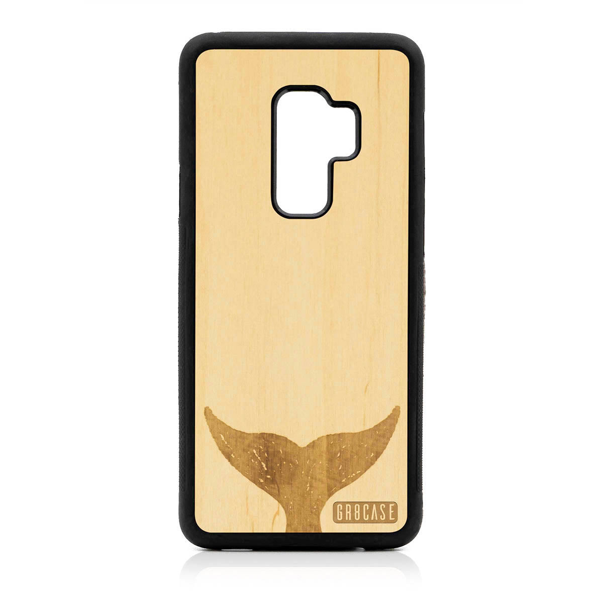 Whale Tail Design Wood Case For Samsung Galaxy S9 Plus