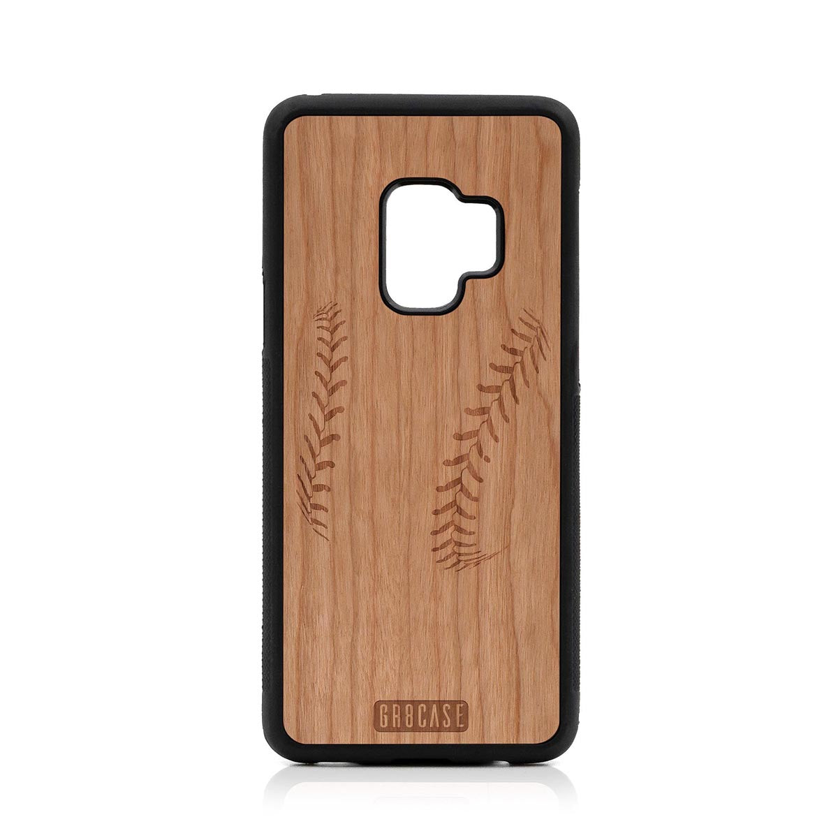 Baseball Stitches Design Wood Case For Samsung Galaxy S9 by GR8CASE