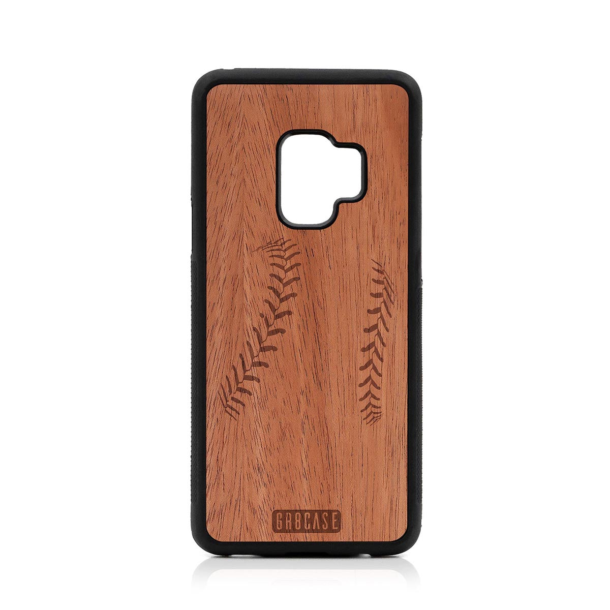 Baseball Stitches Design Wood Case For Samsung Galaxy S9 by GR8CASE