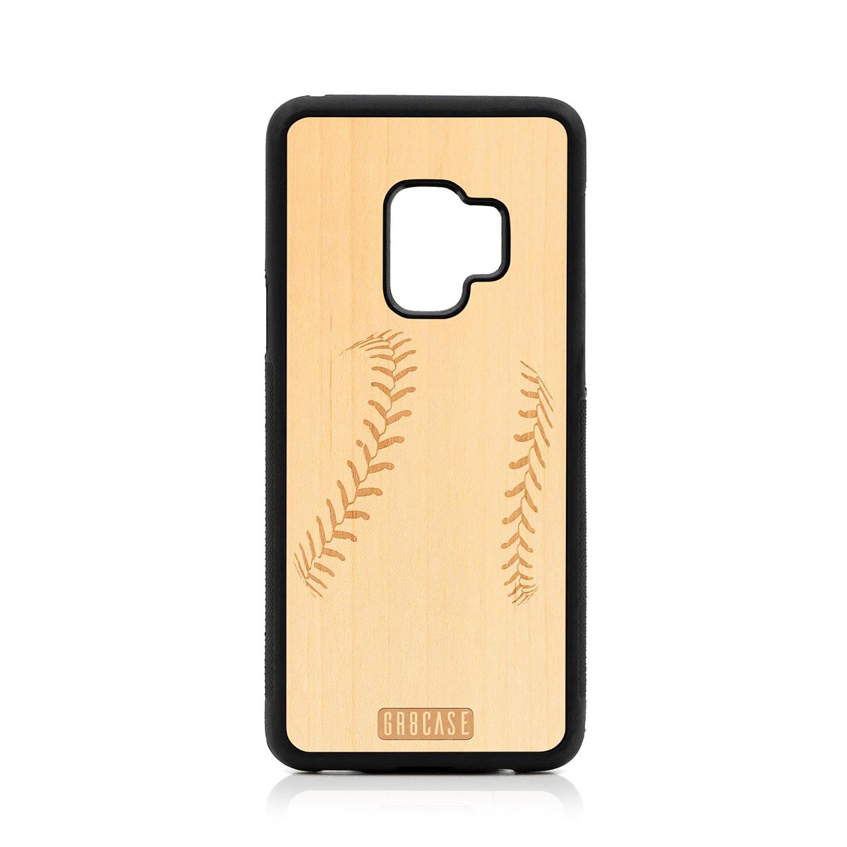 Baseball Stitches Design Wood Case For Samsung Galaxy S9 by GR8CASE