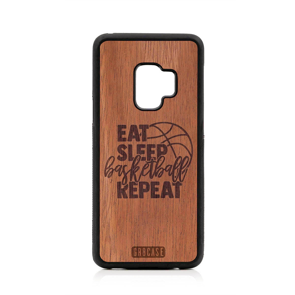 Eat Sleep Basketball Repeat Design Wood Case For Samsung Galaxy S9