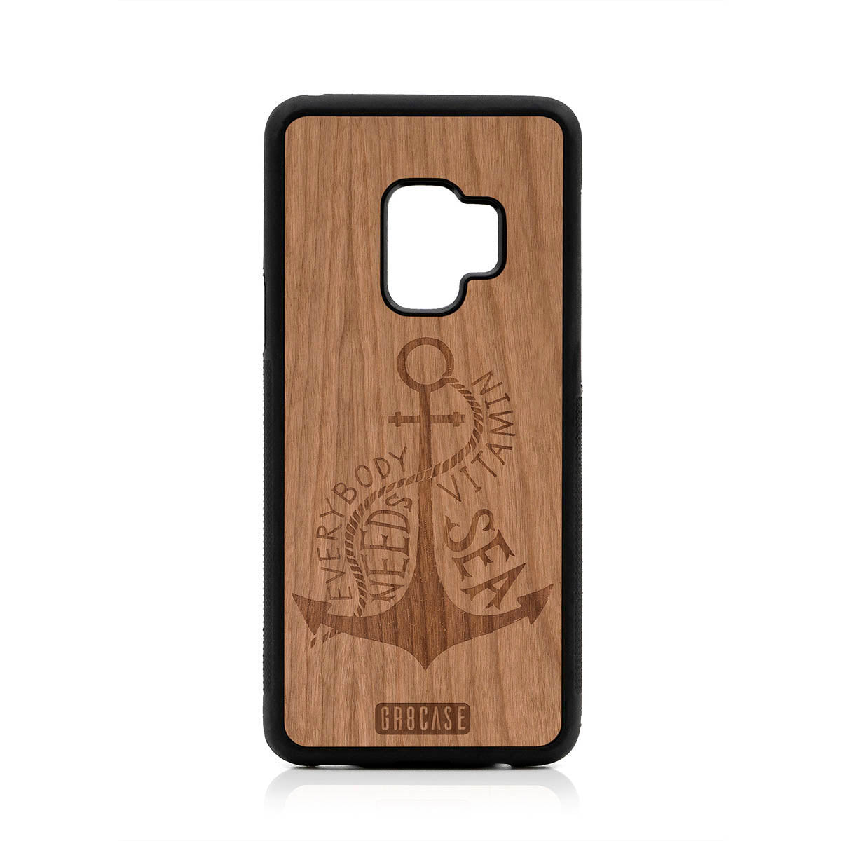Everybody Needs Vitamin Sea (Anchor) Design Wood Case For Samsung Galaxy S9 by GR8CASE