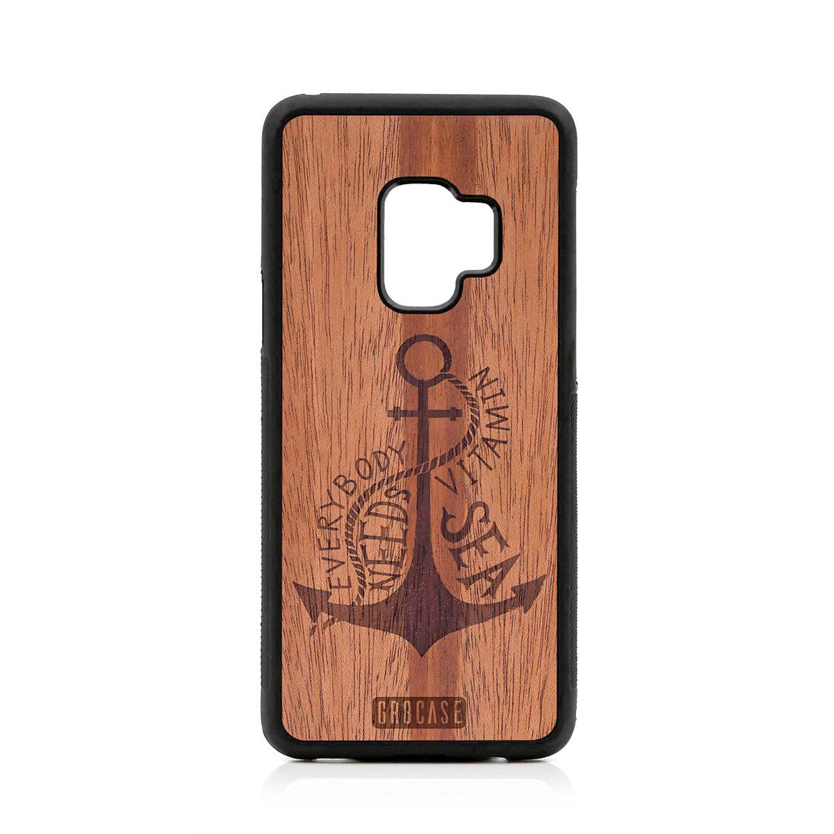 Everybody Needs Vitamin Sea (Anchor) Design Wood Case For Samsung Galaxy S9 by GR8CASE
