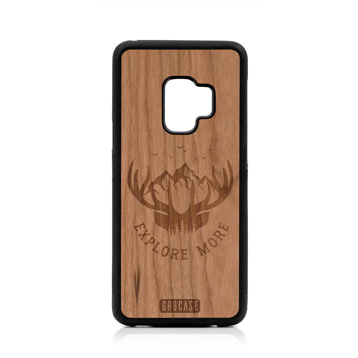 Explore More (Forest, Mountains & Antlers) Design Wood Case For Samsung Galaxy S9 by GR8CASE
